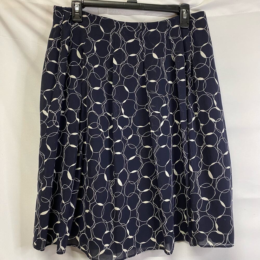 Liz Clairborne Woman's Skirt Navy White Circle's Size 10
